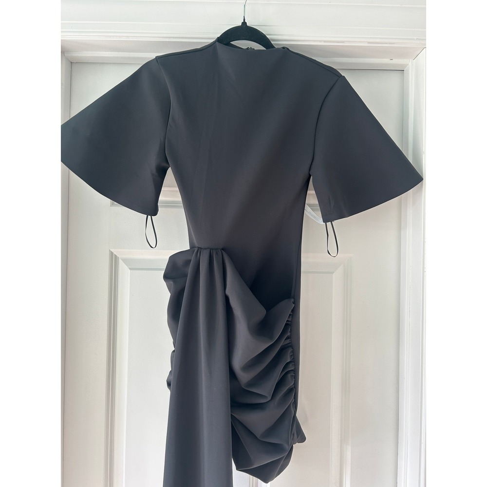 Heiress Beverly Hills Mini Dress Draped Sash Ruched Black Size XS - Picture 4 of 7